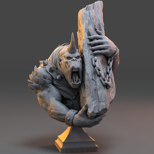 Tjundra the Crusher Bust | DayBreak Miniatures | Compatible with D&D/AOS | Fantasy | Tabletop