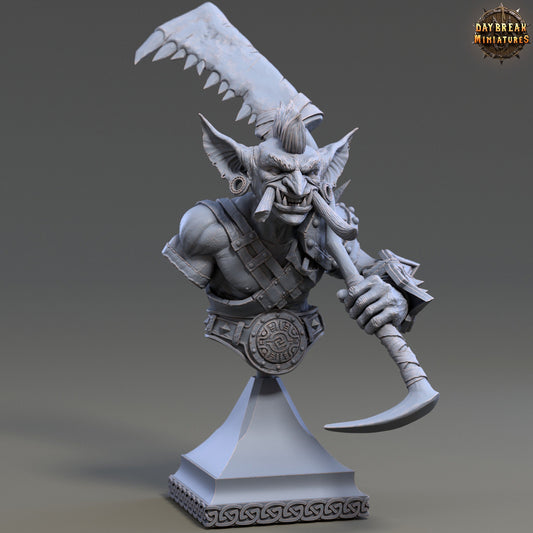 Ugnaar Geesho Bust | DayBreak Miniatures | Compatible with D&D/AOS | Fantasy | Tabletop