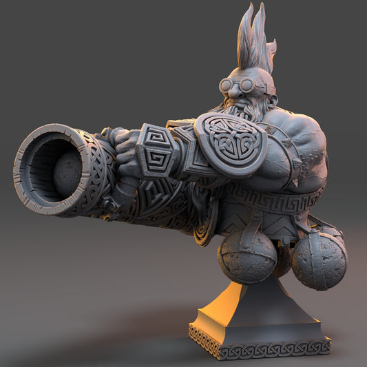 Yul Kaboom Grummer Bust | DayBreak Miniatures | Compatible with D&D/AOS | Fantasy | Tabletop