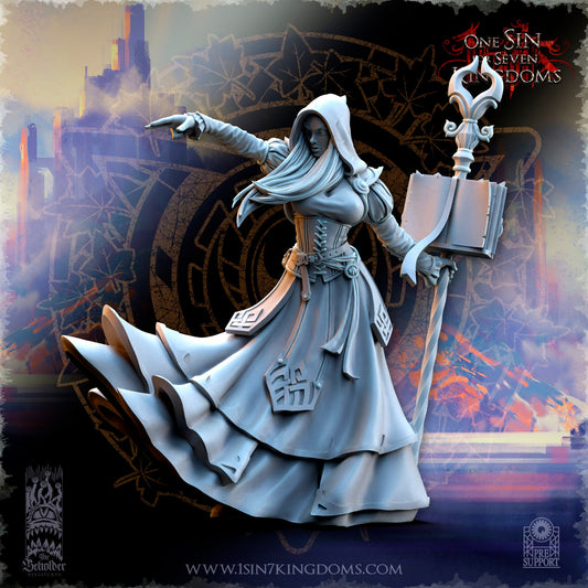 Elf Wizard Female | The Beholder Miniatures | Compatible with D&D/AoS | Fantasy | Tabletop RPG