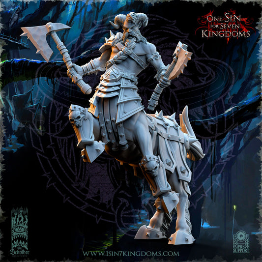 Centaur Warlord | The Beholder Miniatures | Compatible with D&D/AoS | Fantasy | Tabletop RPG