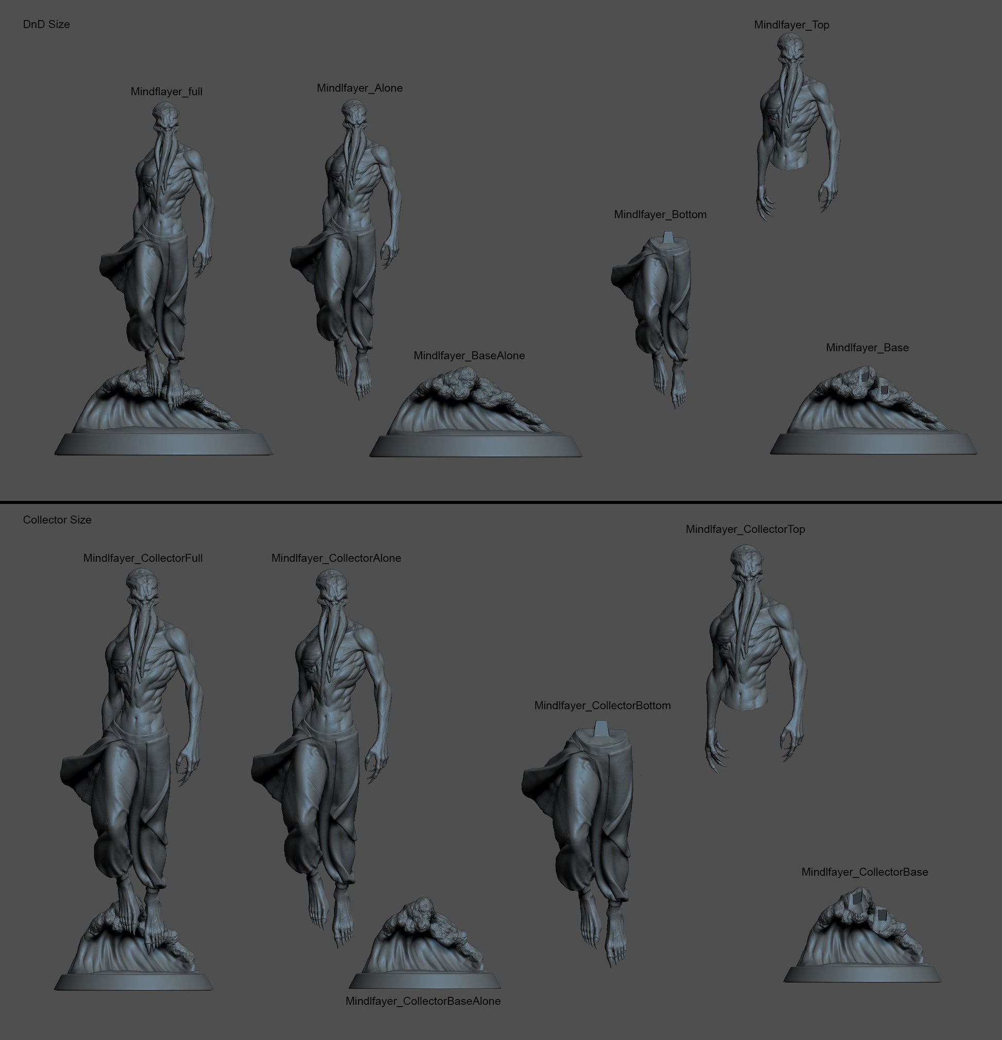 Mind Flayer miniature | Rescale Miniatures | Compatible with D&D/AoS | Fantasy | Tabletop RPG