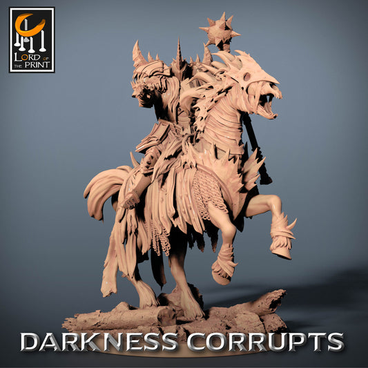 Dark Knight with Mace on Skeleton Horse | Rescale Miniatures | Compatible with D&D/AoS | Fantasy | Tabletop RPG