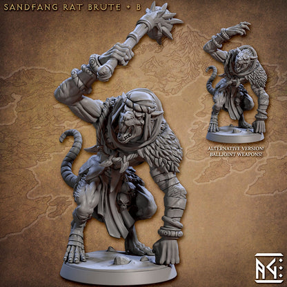 Ratkin Brute | Artisan Guild Miniatures | Compatible with D&D/AoS | Fantasy | Tabletop RPG