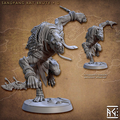 Ratkin Brute | Artisan Guild Miniatures | Compatible with D&D/AoS | Fantasy | Tabletop RPG