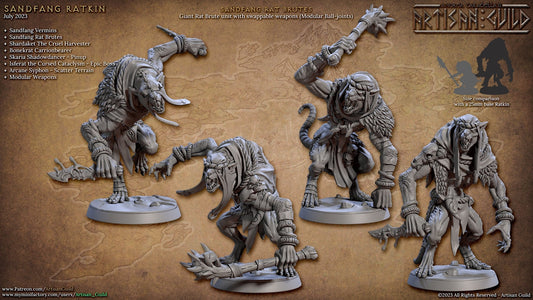 Ratkin Brute | Artisan Guild Miniatures | Compatible with D&D/AoS | Fantasy | Tabletop RPG
