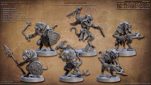 Sandfang Vermins | Artisan Guild Miniatures | Compatible with D&D/AoS | Fantasy | Tabletop RPG