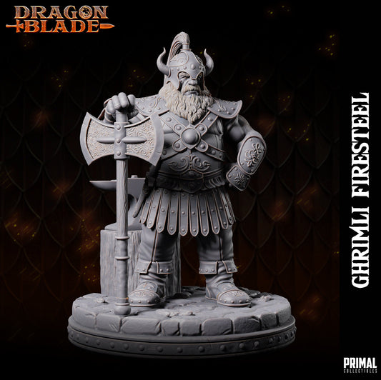 Dwarf Hero Ghrimli | Primal Collectibles | Compatible with D&D/AoS | Fantasy