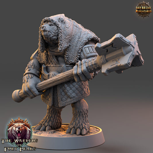 Basher Cree Ursine | DayBreak Miniatures | Compatible with D&D/AOS | Fantasy | Tabletop