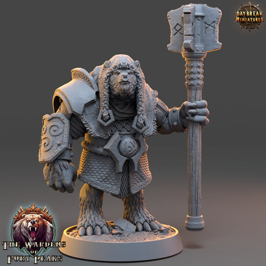 Bernof Standfast Ursine | DayBreak Miniatures | Compatible with D&D/AOS | Fantasy | Tabletop