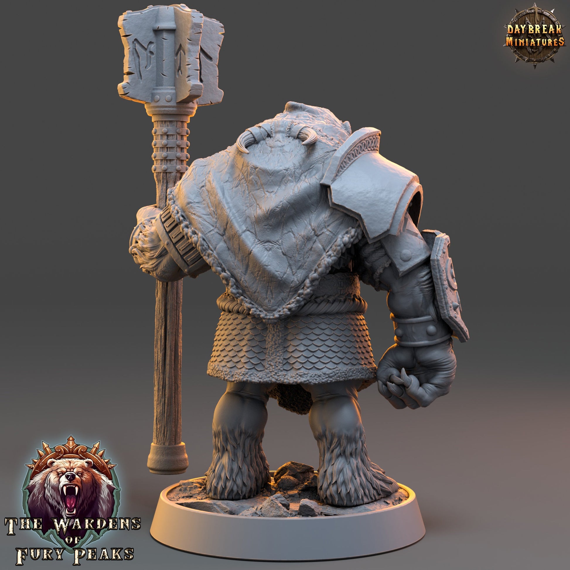 Bernof Standfast Ursine | DayBreak Miniatures | Compatible with D&D/AOS | Fantasy | Tabletop