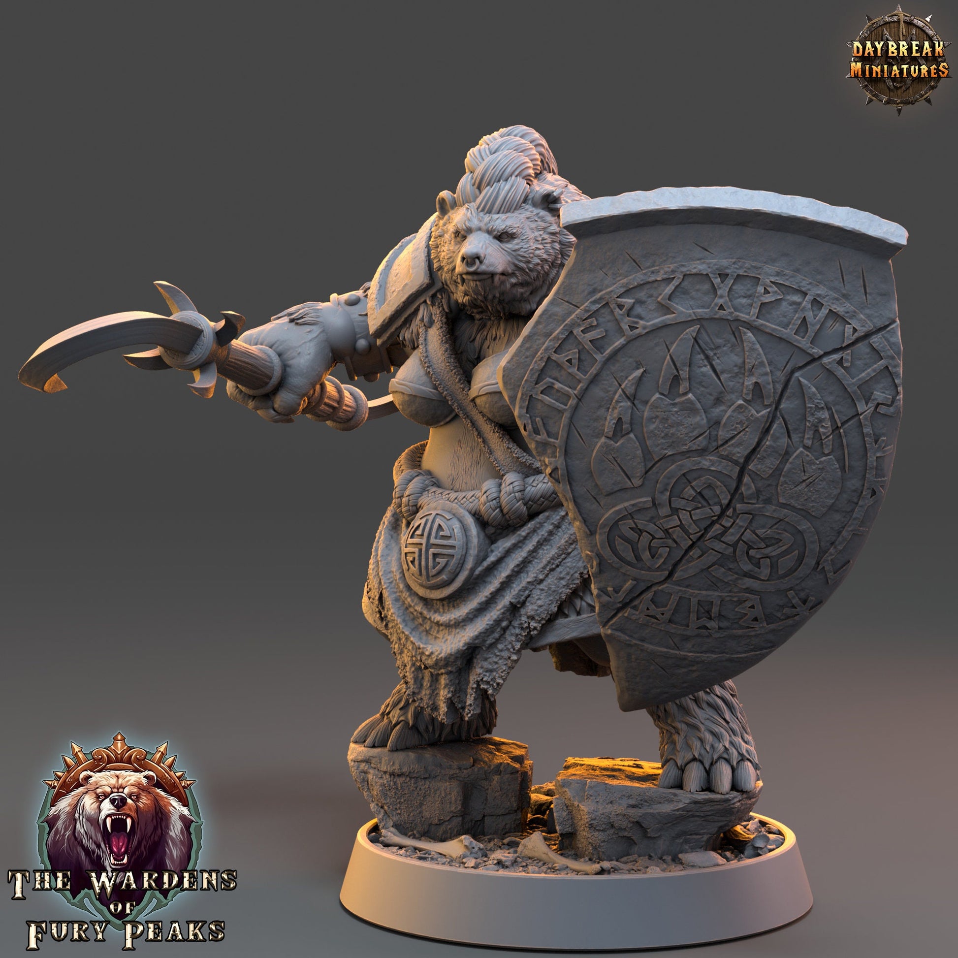 Ursulla Rammer Ursine | DayBreak Miniatures | Compatible with D&D/AOS | Fantasy | Tabletop