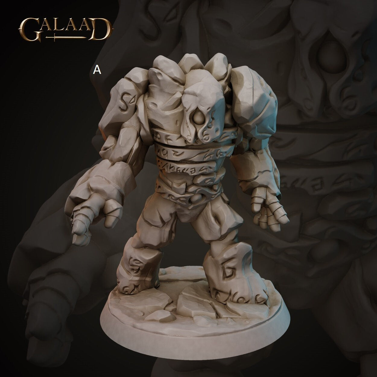 Rock Golem | Galaad Miniatures | Compatible with D&D/AoS | Fantasy | Tabletop RPG