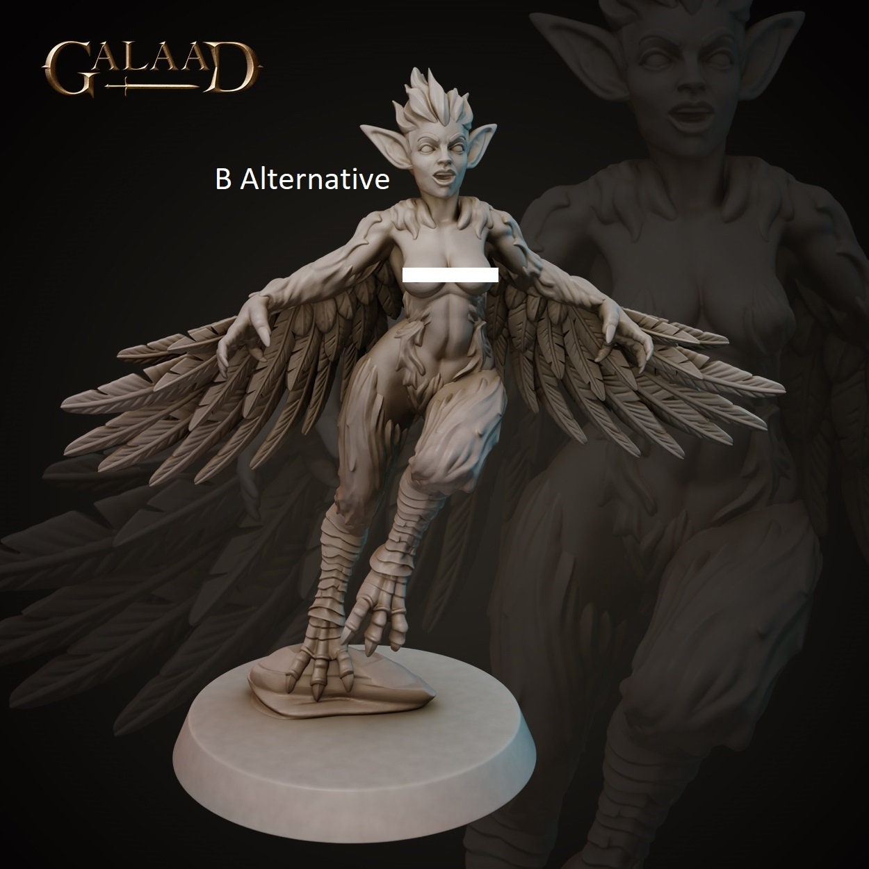 Harpy Female | Galaad Miniatures | Compatible with D&D/AoS | Fantasy | Tabletop RPG