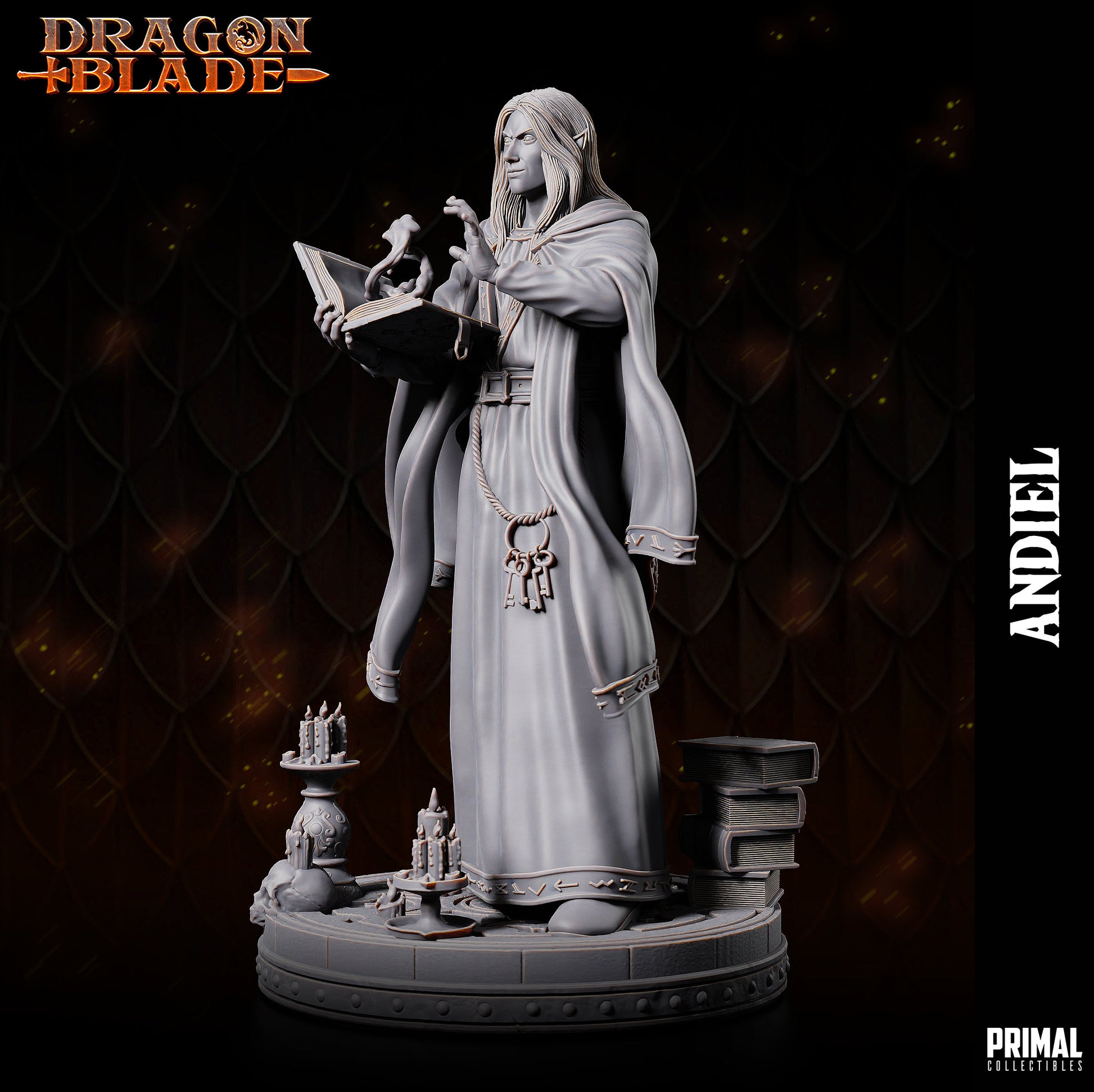 Dark Elf Wizard | Primal Collectibles | Compatible with D&D/AoS | Fantasy