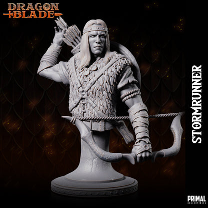 Human Ranger StormRunner Bust | Primal Collectibles | Compatible with D&D/AoS | Fantasy