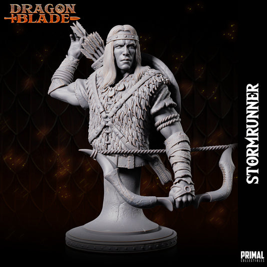 Human Ranger StormRunner Bust | Primal Collectibles | Compatible with D&D/AoS | Fantasy