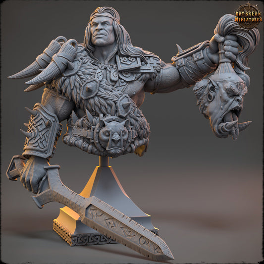 Orc Hunter Silas Bust | DayBreak Miniatures | Compatible with D&D/AOS | Fantasy | Tabletop