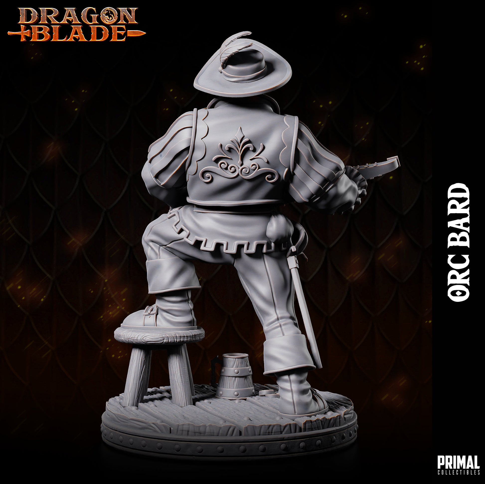 Orc Bard | Primal Collectibles | Compatible with D&D/AoS | Fantasy