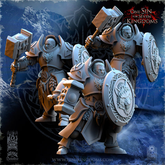StormWolves Eternals Hammers No Helmet | The Beholder Miniatures | Compatible with D&D/AoS | Fantasy | Tabletop RPG