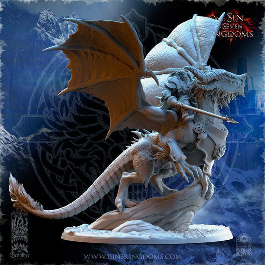 StormWolves Eternals Lord on Drake | The Beholder Miniatures | Compatible with D&D/AoS | Fantasy | Tabletop RPG