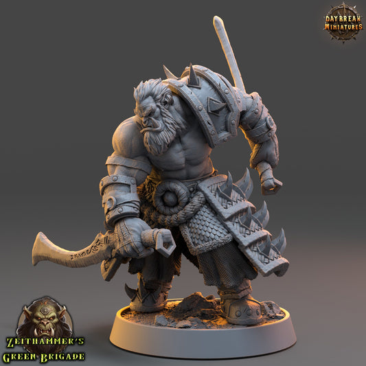 Orc Warrior Dual Swords | DayBreak Miniatures | Compatible with D&D/AOS | Fantasy | Tabletop