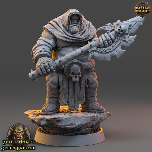 Orc Warrior Big Un Cleaver | DayBreak Miniatures | Compatible with D&D/AOS | Fantasy | Tabletop