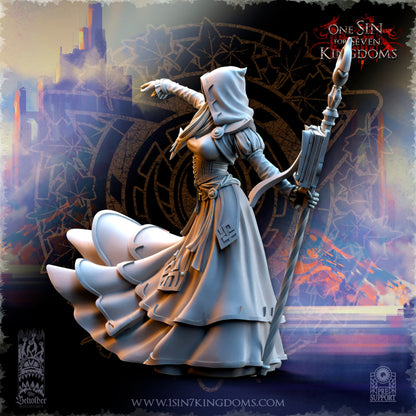 Elf Wizard Female | The Beholder Miniatures | Compatible with D&D/AoS | Fantasy | Tabletop RPG