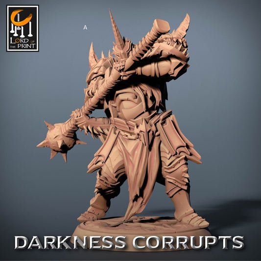 Dark Knight with Mace | Rescale Miniatures | Compatible with D&D/AoS | Fantasy | Tabletop RPG