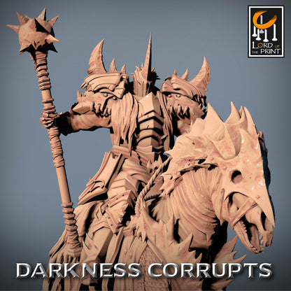 Dark Knight with Mace on Skeleton Horse | Rescale Miniatures | Compatible with D&D/AoS | Fantasy | Tabletop RPG