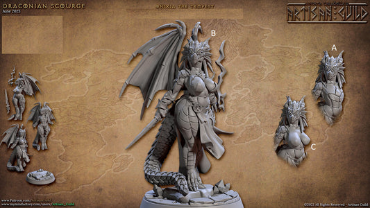Onixia Female Draconian | Artisan Guild Miniatures | Compatible with D&D/AoS | Fantasy | Tabletop RPG