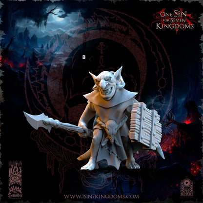 Black Horde Goblin Spear and Shield | The Beholder Miniatures | Compatible with D&D/AoS | Fantasy | Tabletop RPG