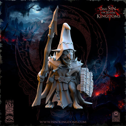 Black Horde Goblin Spear and Shield | The Beholder Miniatures | Compatible with D&D/AoS | Fantasy | Tabletop RPG