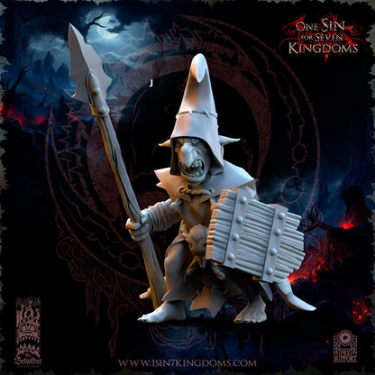Black Horde Goblin Spear and Shield | The Beholder Miniatures | Compatible with D&D/AoS | Fantasy | Tabletop RPG