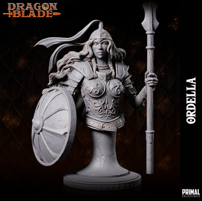 Female Warrior Ordella Bust | Primal Collectibles | Compatible with D&D/AoS | Fantasy