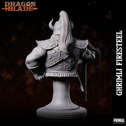 Dwarf Warrior Ghrimli Bust | Primal Collectibles | Compatible with D&D/AoS | Fantasy