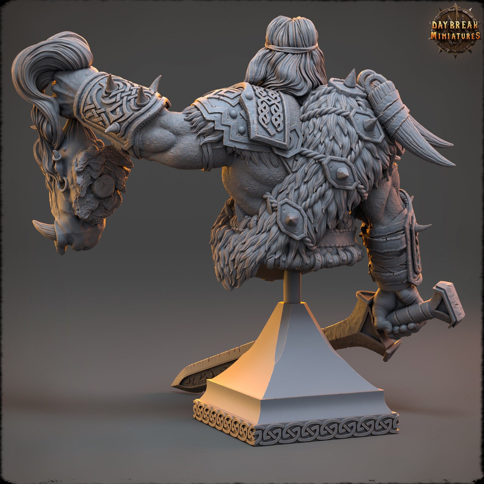 Orc Hunter Silas Bust | DayBreak Miniatures | Compatible with D&D/AOS | Fantasy | Tabletop