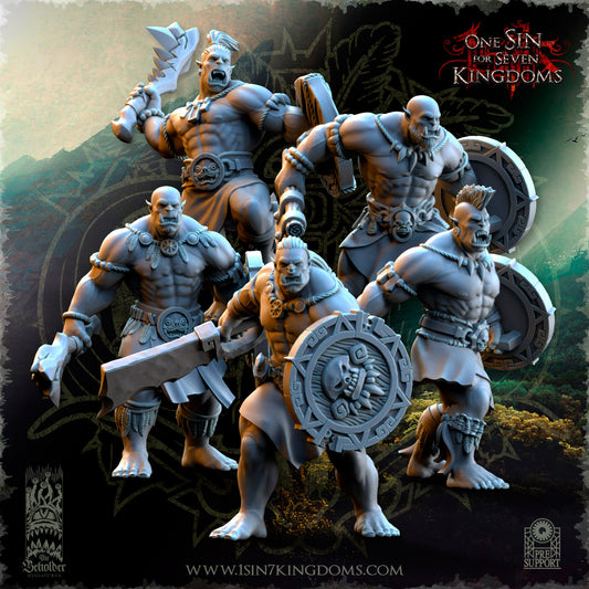 Savage Orc Cleaver and Shield | The Beholder Miniatures | Compatible with D&D/AoS | Fantasy | Tabletop RPG