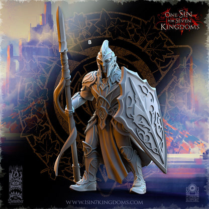 High Elf Spear and Shield | The Beholder Miniatures | Compatible with D&D/AoS | Fantasy | Tabletop RPG