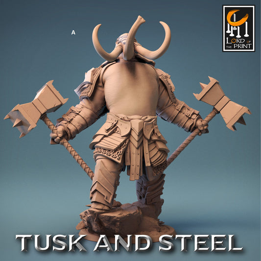 Loxodon with Dual Great Hammer | Rescale Miniatures | Compatible with D&D/AoS | Fantasy | Tabletop RPG