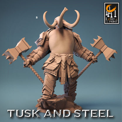 Loxodon with Dual Great Hammer | Rescale Miniatures | Compatible with D&D/AoS | Fantasy | Tabletop RPG