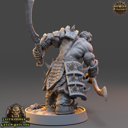 Orc Warrior Dual Swords | DayBreak Miniatures | Compatible with D&D/AOS | Fantasy | Tabletop