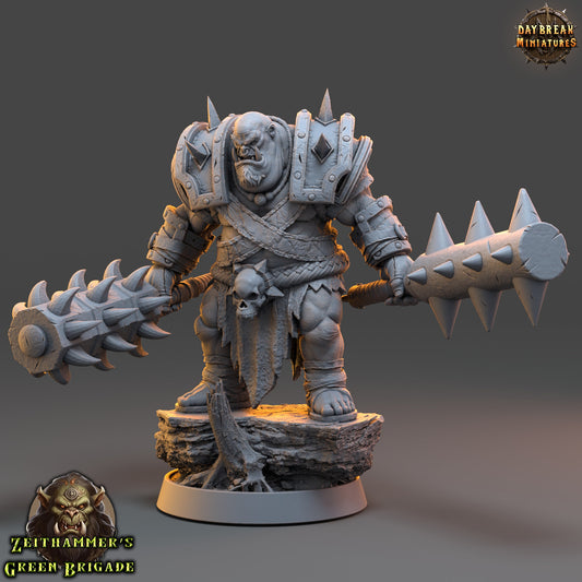 Orc Warrior Big Un Dual Mace | DayBreak Miniatures | Compatible with D&D/AOS | Fantasy | Tabletop
