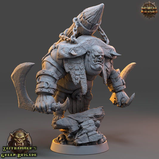 Orc Warrior Big Un Daggers | DayBreak Miniatures | Compatible with D&D/AOS | Fantasy | Tabletop