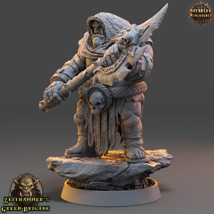 Orc Warrior Big Un Cleaver | DayBreak Miniatures | Compatible with D&D/AOS | Fantasy | Tabletop