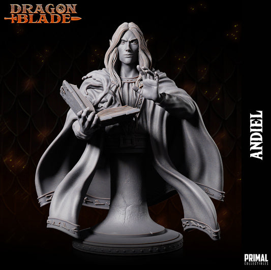 Dark Elf Wizard Andiel Bust | Primal Collectibles | Compatible with D&D/AoS | Fantasy
