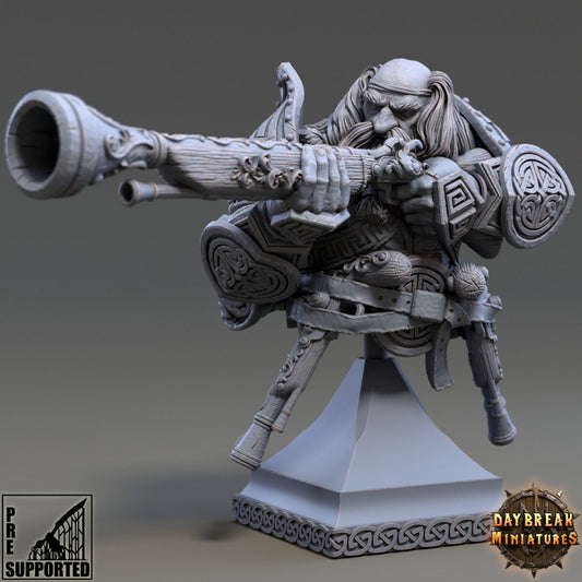 Dwarf Warrior Holgrim Bust | DayBreak Miniatures | Compatible with D&D/AOS | Fantasy | Tabletop