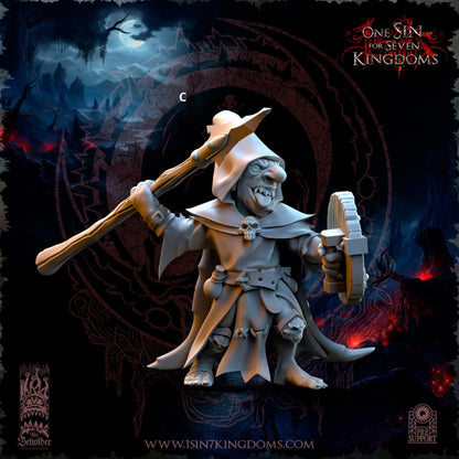 Black Horde Goblin Spear and Shield | The Beholder Miniatures | Compatible with D&D/AoS | Fantasy | Tabletop RPG