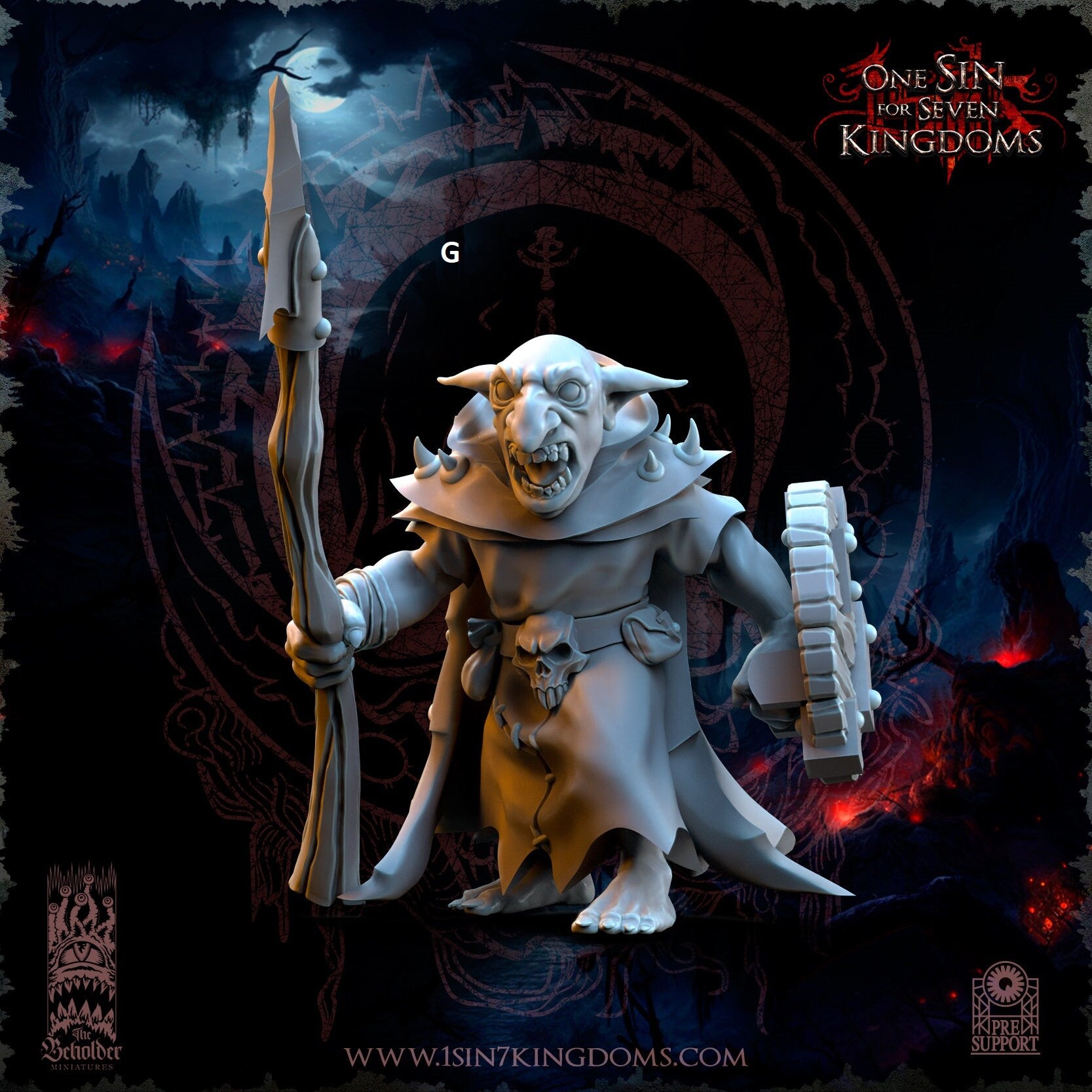 Black Horde Goblin Spear and Shield | The Beholder Miniatures | Compatible with D&D/AoS | Fantasy | Tabletop RPG