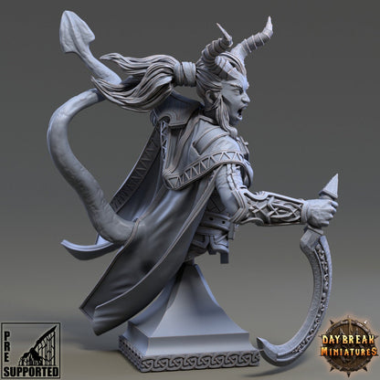 Tiefling Gretchen Bust | DayBreak Miniatures | Compatible with D&D/AOS | Fantasy | Tabletop